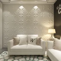 Art3D 50x50cm Paneles decorativos 3D Tablero de diseño de pared, insonorizado blanco para la habitación de la sala de estar (paquete de 12 azulejos)
