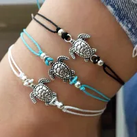 Летний пляж черепаха в форме очаровательных веревочных веревочных корпусов для женщин браслет браслетов для женщин на ноге цепь ювелирных изделий