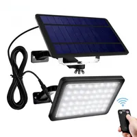 Sollampor utomhus 48 LED 1000 Lumens Bright Solar Wall Spotlight med 5500mAh batteri auto skymning till gryning belysning