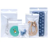 Witte kunststof retail sieraden verpakking tas met hang gat self sealing rits pakket pouch voor voedsel
