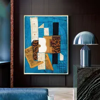 Picasso Berühmte Malerei auf Leinwand Abstrakte Linie Geometrie Poster und Druck Retro Wandkunst Bild Für Wohnzimmer Wohnkultur Cuadros (Kein Rahmen)