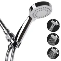 Conjunto de cabezal de ducha universal Handheld Cabezas de agua de alta presión ajustables con manguera Silver Duchas Washing Wlowead X0705
