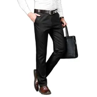 Stili uomo vestito pantaloni intelligenti casual vestito solido pantaloni da uomo Pantaloni da ufficio di alta qualità Mid Pantaloni da tuta integrale per uomo Dritto 32 38