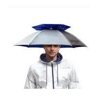 360 Grad All Runder professionelle Kopfmütze Regenschirm 77cm Doppelschicht Outdoor Anti-UV Winddichte Sonnenschirm Hut Regen Gear für Angeln Shutterbug Ackerland