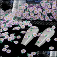 Salon Gesundheit Schönheitdissieny Blume Polymer Clay Slices Nail art Decorations Tiny Süße 3D Kirschblüten Pailletten für Koreanische Japan Maniküre AE