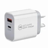 White Fast Quick 18W 20W 25W type c PD USB-C Dual Ports Wall Charger Power Adapters For IPhone 12 13 X XR Samsung Huawei pc mp3