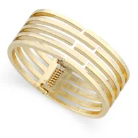 Hahatoto New Arrived Statement Nail Bangle Manschettband Bracelet för kvinnor Flickor Polerad Guld- eller Silver Plated Love Bangle Armband Q0717