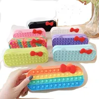 Fidge Toy Push Bubble Case Case Simple Rainbow Finger Bubbles Силиконовые сенсорные игрушки Кошельки для хранения канцтоваров для детей подарки