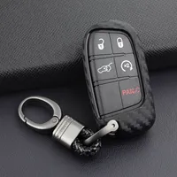 Voor Dodge Journey Charger Jeep Carbon Fiber Car Key Fob Case Cover Shell Remote