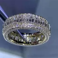 Bijoux de luxe Choucong Marque 925 Sterling Argent Remplissage Full T Princesse Topaz Cz Diamond Gemstones Partie Moissanite Femmes Bague de mariage