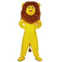 Högkvalitativ gul lejon djur maskot kostym halloween jul fancy party klänning tecknad karaktär kostym karneval unisex vuxna outfit
