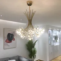 Luxury LED Chandeliers Art deco Gold Chandelier Pendant For Living room Kitchen Post Modern Bedroom Crystal Lighting lampadario