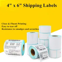 4 "x 6" Fraktetiketter Kompatibel med etikettskrivare Självhäftande etikett Klistermärke Premium Adhesive Blank vit rektangel Adress Termisk etikett 350 ark