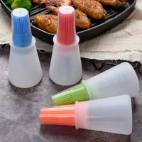 Verktyg Tillbehör 1 st Kitchen Verktyg med Olja Flaska Lint Silicone Brush Pannkaka Bakning Kontroll Sweep