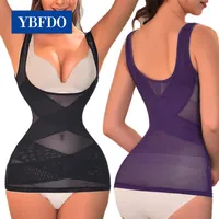 Women&#039;s Shapers YBFDO Women Seamless Breathable Mesh Intimates Waist Corset Tank Top Body Shaper High Elastic Control Tummy Vest Slim Underw