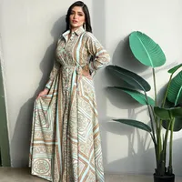 Abbigliamento etnico Abaya Dubai Turchia ISLAM ARABICO ABITO Abito lungo musulmano per le donne Robe Longue Djellaba Femme Musulmane Kaftan Marocco Vestido