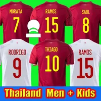 2021 اسبانيا لكرة القدم جيرسي Camiseta España Morata Rodrigo Torres Pedri 20 21 كأس Ramos Thiago Iniesta ألبا لكرة القدم قمصان رجالية + أطفال كيت مراوح لاعب نسخة