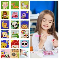 Easy DIY Diamond Pinting Kits para niños 5D Mosaic Diamonds Art Set Taladro completo por números Regalo de las niñas Decoración del hogar
