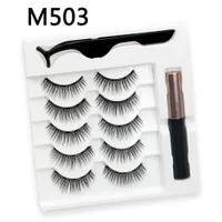 Magnetic Mink Eyelashes Magic make up Kits with Tweezer Eyeliner Reusable False lashes 3D Natural Look Charming and Thickness Easy Wear No glue