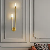 Nordic Copper Wall Lampy Creative Studium Sypialnia Ścienne Ściany Nowoczesne Osobowość Led Light Room Lights Minimalist Staircase Aisle Lustro Łazienka Lampa