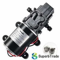 12V Diaphragm Water Pump, 1.5 GPM (5.6 L Min) 100 PSI, 12 Volt DC Fresh with 2 Hose Clamps, Self Priming Sprayer Pump with Pressure Switch