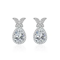 Bug Drop Silber Ohrring für Frauen Weiß Blau Diamant Rosa Diamant