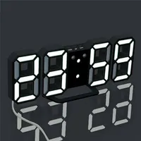 Orologio da parete 3D orologio da parete moderno design digitale orologio orologio allarme notte per la decorazione della sala salotto domestica Trasporto libero