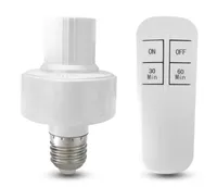 Infraröd Trådlös fjärrkontroll Switch Lamphållare Dimbar Timer Bulb Cap Socket Lamp Base för korridor trappor inomhus natt ljus