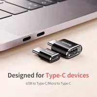 Cables de teléfono celular Tipo C Convertidor de adaptador de tapón de cargador masculino a USB