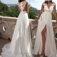 Casual Dresses Weißes Kleid Damen Spitze V-ausschnitt Elegante Brautkleid Strand Hochzeit Club Party Vestidos Formale