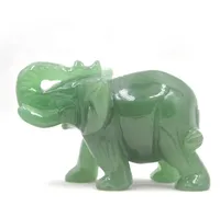 2021 Neue chinesische grüne Jade geschnitzte Elefant kleine Statue