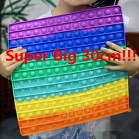 US-amerikanische Bestand Super große Größe 30cm Fidget Toys Push Bubble Autismus Bedürfnissen Squishy Stress Rainbow Toys Erwachsene Kind Lustige Anti-Stress-Fidget-Party-Geschenke