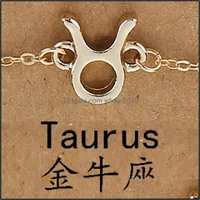 Bedelarmbanden Sieraden 12 sterrenbeelden met kaart Zodiac horoscoop patroon ketting armband mode geschenken voor vrouwen 2211 Q2 dalen levering 20