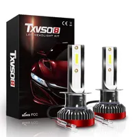 Faros de coche TXVSO8 H1 LED Bombilla de faro 80W Universal Mini Lámparas 12V DIODE 6000K Bulbs 8000lm Luces Para Auto