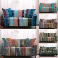 Couvre-chaises rayures de camouflage Couvercle de canapé canapé élastique pour le décor de salon Protecteur 1/2/3/4 Seater