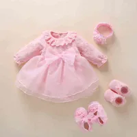 새로운 태어난 아기 소녀 clotsdresses 면화 공주 스타일 아기 침례 드레스 2019 유아 Christening Dress Vestidos 0 3 6 개월 G1129