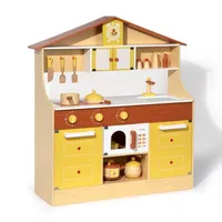 ABD stok ahşap pretend oyun mutfak blokları set çocuklar için toddlers, çocuklar ve kızlar için oyuncaklar hediyeler, sarı A28559S