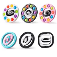 3D Infinite Flip Gyro Top Creative Fingertip Decompression Toy Fidget Stress Relief Push Bubble Spinner Ring Desk Toys Cube Spinners for Adult Kids Gift