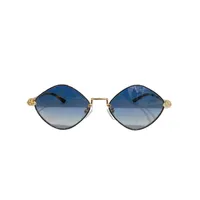 Küçük Kedi Göz Elmas Oval Güneş Gözlüğü Çift Çerçeve Çerçeve Denizcilik Mavi Gölgeli Metal Altın Havana Kadın Erkek Için Moda Güneş Gözlükleri Moda Güneş Gözlükleri