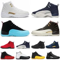 Air Jordan 12 Men Basketball shoes Broyez la grippe Indigo Dark Concord Ovo Blanc Fiba Gamma Blue Trainer Sneaker