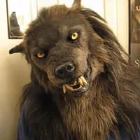Máscaras de fiesta Hombre lobo Máscara de vestuario Halloween Headwear Wolf Cosplay Scary Full Head Lamex Wild