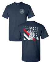 T-shirts pour hommes minces rouges pompier pompier drapeau américain département feu tee shirt