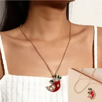 Frauen Diamant Weihnachten Anhänger Halskette Flexible Dual-Use Halsketten Brosche Modeschmuck Geschenk für Liebesfreund