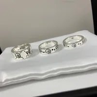 Nowa biżuteria Ghost Double GS925 Sterling Silver Elf Skull Stary pierścień dla mężczyzn i kobiet 2022