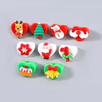 Sieraden Kerst Ring Elk Santa Claus Stick Resin Cartoon Love Heart Shape Xmas Toy for Lady and Kid Boutique