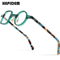 Hepidem acetat glasögon ram män retro vintage vänster kvadrat höger runda glasögon myopi optiska glasögon glasögon 9155 220301