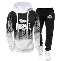 Men's Tracksuits Lonsdale logo 2021 Primavera Design Stampato Suit Felpadiente Felpa con cappuccio Casual Sweatpants Pullover Sport Hip-Hop