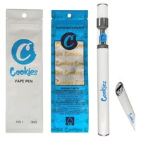 Cookies discosable e cigaretter Vape penna Starter kit keramiska spole tom glas tjock olja förångare pennor 0,5 ml 280mAh uppladdningsbart vapen batteri med påsar