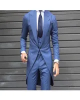 Herenpakken Blazers 2022 Aankomst Aqua Blue Men Sets Custom Made Blazer Broek voor Trouwjas Groom Party Wear 3PCS Jas + Vest + Pants