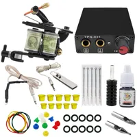 Komplette Rotary Tattoo Guns Kit Sets Maschinenausrüstung für Anfänger Starter Metallic Nadles Tinte Stromversorgung